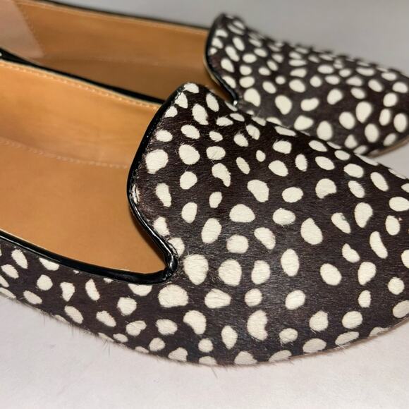 J. Crew Cora Calf Hair Loafers Cheetah Print Black and white women's size 6 - Picture 15 of 16